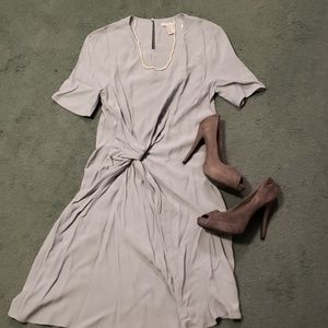 H&M Powder Blue Knot-Detail Midi Dress